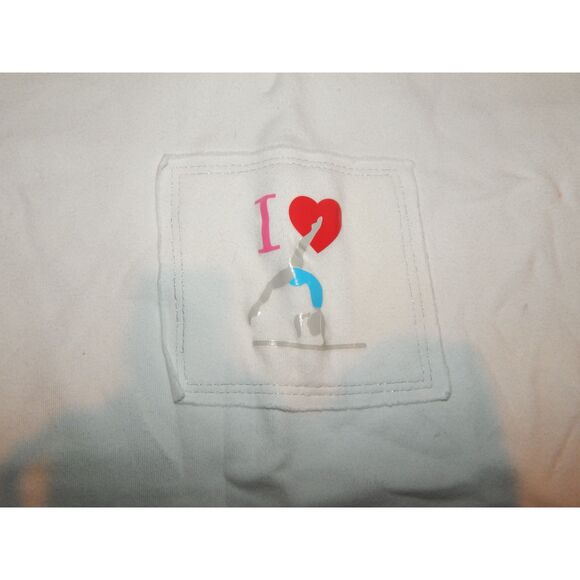 AMERICAN GIRL girls large 14/16 I heart gymnastics white graphic t-shirt - Picture 3 of 7